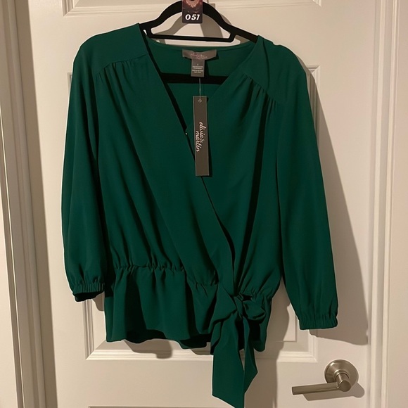 olivia & Martin Tops - 🎄 Olivia & Martin NWT Forrest Green Faux Wrap Blouse